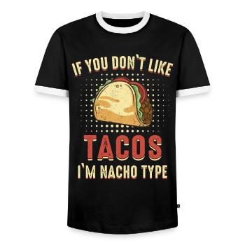 Taco Tacos Cuisine Mexicaine Mexique - T-shirt contrasté Homme - noir/blanc - Devant - AI Model Female 172 light (172cm) & AI Model Male 178 light (178cm)
