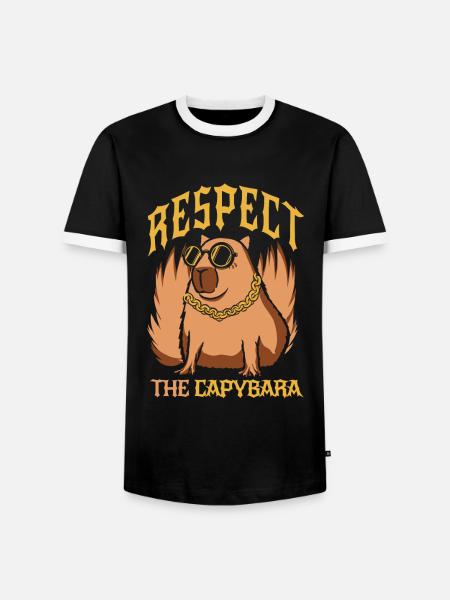 Capybara Rodent Animal - Men's Ringer Shirt - black/white