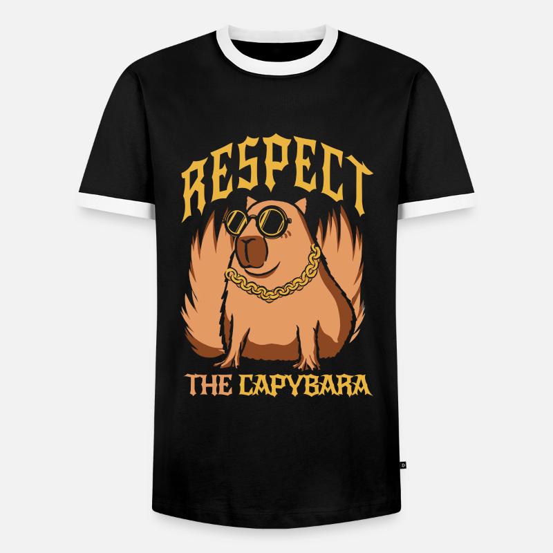 Capybara Nagetier Tier - Männer Kontrast-T-Shirt - Schwarz/Weiß