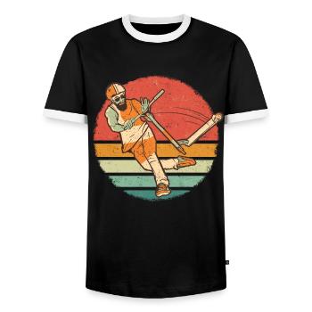 Stunt Scooter Scooter Skater Skating - Männer Kontrast-T-Shirt - Schwarz/Weiß - Vorne - AI Model Female 172 light (172cm) & AI Model Male 178 light (178cm)