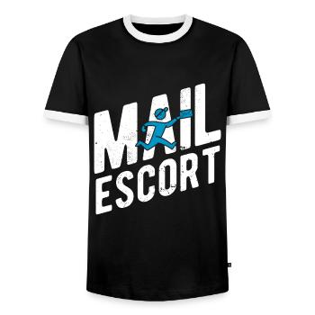 Briefträger Und Paket-Zusteller Für Postboten - Männer Kontrast-T-Shirt - Schwarz/Weiß - Vorne - AI Model Female 172 light (172cm) & AI Model Male 178 light (178cm)