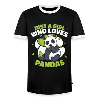 Panda Bear Panda Animal Pandas - T-shirt contrasté Homme - noir/blanc - Devant - AI Model Female 172 light (172cm) & AI Model Male 178 light (178cm)