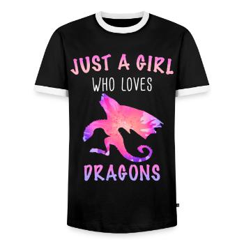 Drache Mystisch Drachen Fantasie - Männer Kontrast-T-Shirt - Schwarz/Weiß - Vorne - AI Model Female 172 light (172cm) & AI Model Male 178 light (178cm)