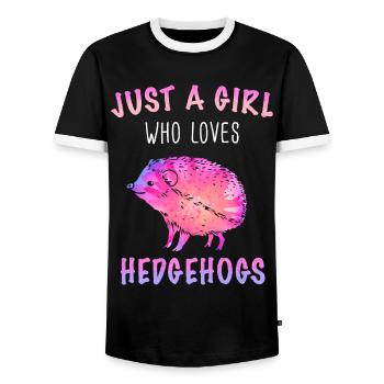 Igel Stachelig Tier Igel - Männer Kontrast-T-Shirt - Schwarz/Weiß - Vorne - AI Model Female 172 light (172cm) & AI Model Male 178 light (178cm)