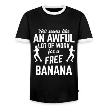 Läufer Joggen - Männer Kontrast-T-Shirt - Schwarz/Weiß - Vorne - AI Model Female 172 light (172cm) & AI Model Male 178 light (178cm)