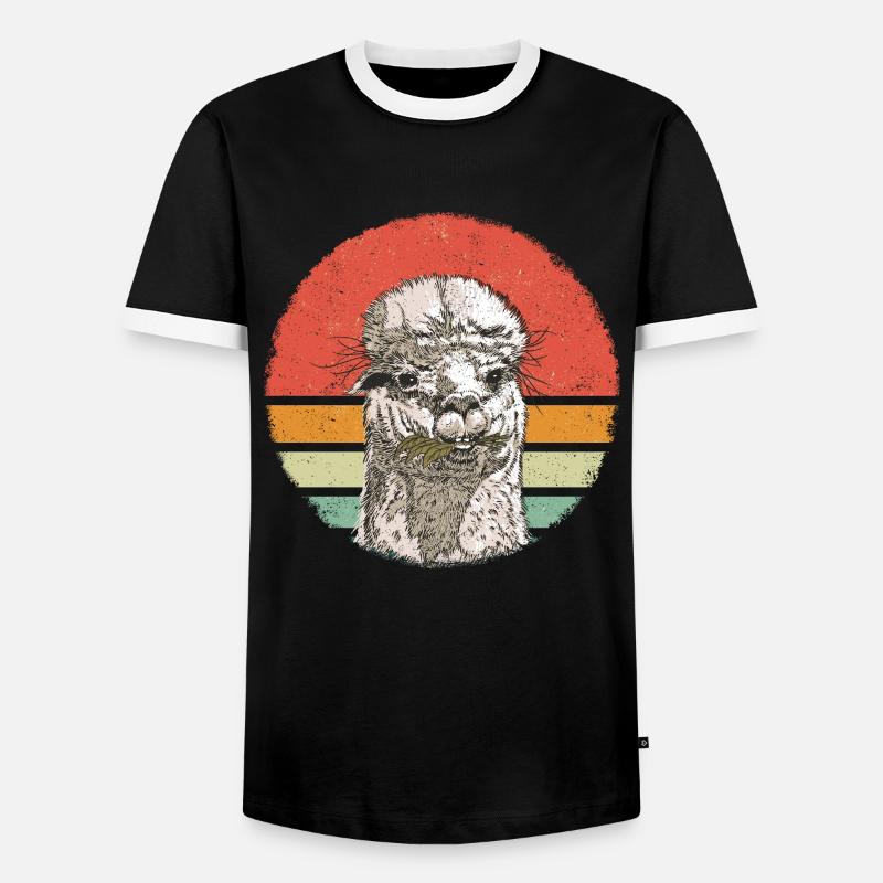 Alpaca Llama - Men's Ringer Shirt - black/white