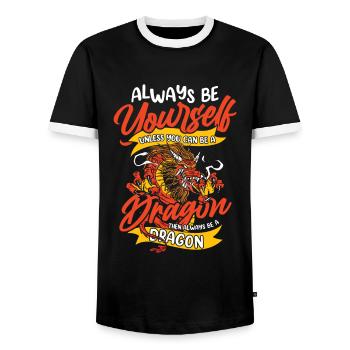 Drache Mystisch Drachen Fantasie - Männer Kontrast-T-Shirt - Schwarz/Weiß - Vorne - AI Model Female 172 light (172cm) & AI Model Male 178 light (178cm)