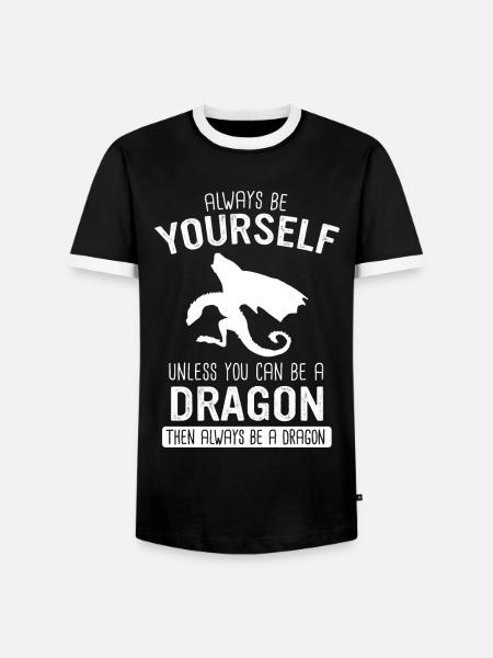 Dragon Mystical Dragon Fantasy - Men's Ringer Shirt - black/white