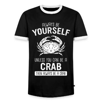 Krabbe Einsiedlerkrebs Krabben Krebs - Männer Kontrast-T-Shirt - Schwarz/Weiß - Vorne - AI Model Female 172 light (172cm) & AI Model Male 178 light (178cm)
