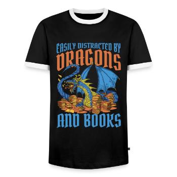 Drache Mystisch Drachen Fantasie - Männer Kontrast-T-Shirt - Schwarz/Weiß - Vorne - AI Model Female 172 light (172cm) & AI Model Male 178 light (178cm)