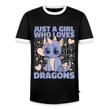 Drache Mystisch Drachen Fantasie - Männer Kontrast-T-Shirt - Schwarz/Weiß - Vorne - AI Model Female 172 light (172cm) & AI Model Male 178 light (178cm)