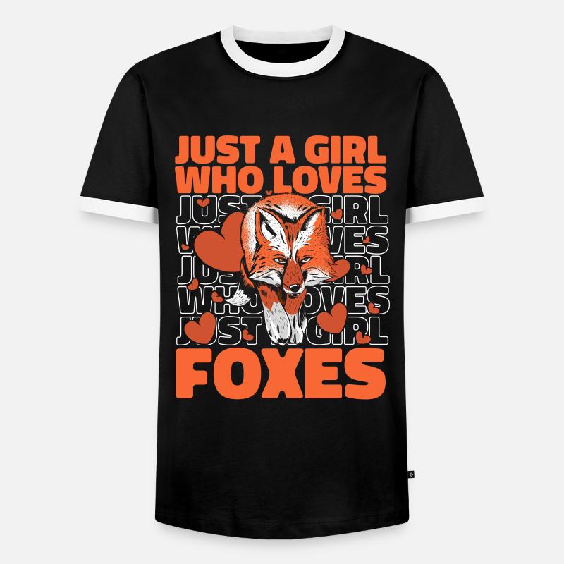 Fox Foxes Animal - Men's Ringer Shirt - black/white