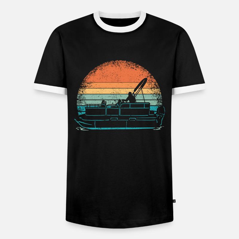 Pontonboot Kapitän Ponton Boote - Männer Kontrast-T-Shirt - Schwarz/Weiß