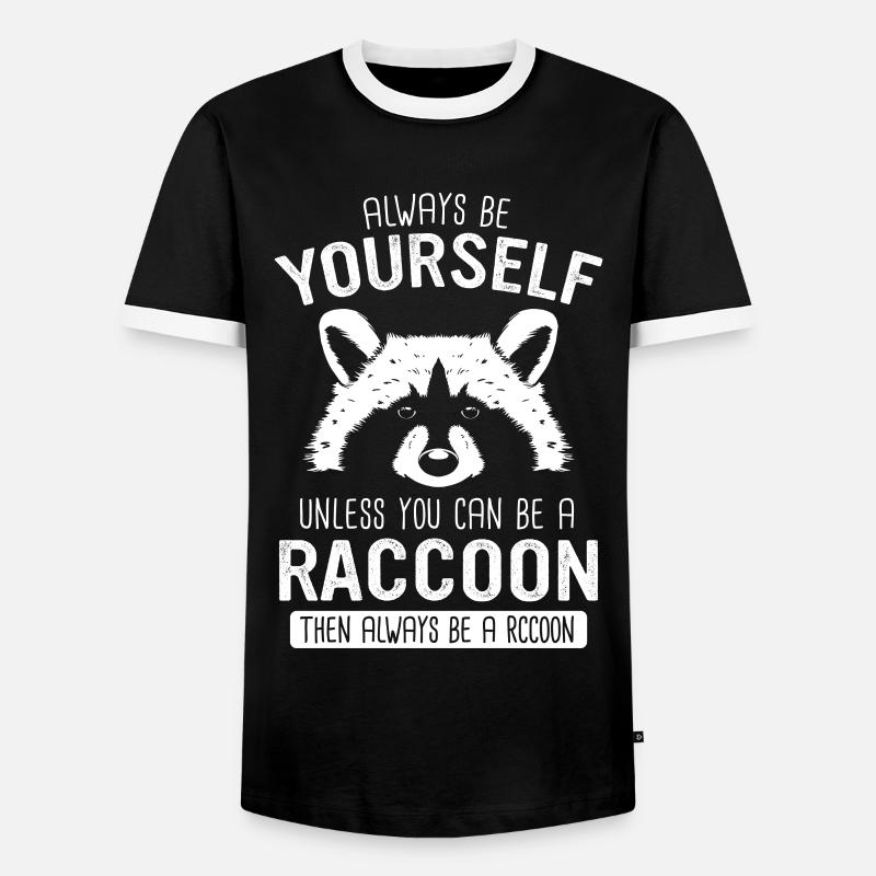 Waschbär - Männer Kontrast-T-Shirt - Schwarz/Weiß