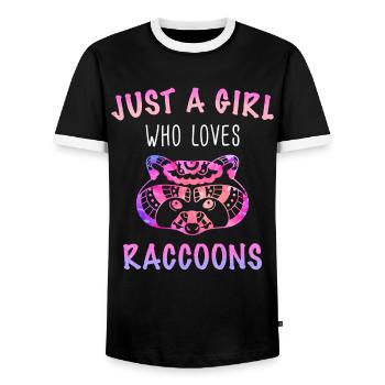 Raton laveur - T-shirt contrasté Homme - noir/blanc - Devant - AI Model Female 172 light (172cm) & AI Model Male 178 light (178cm)