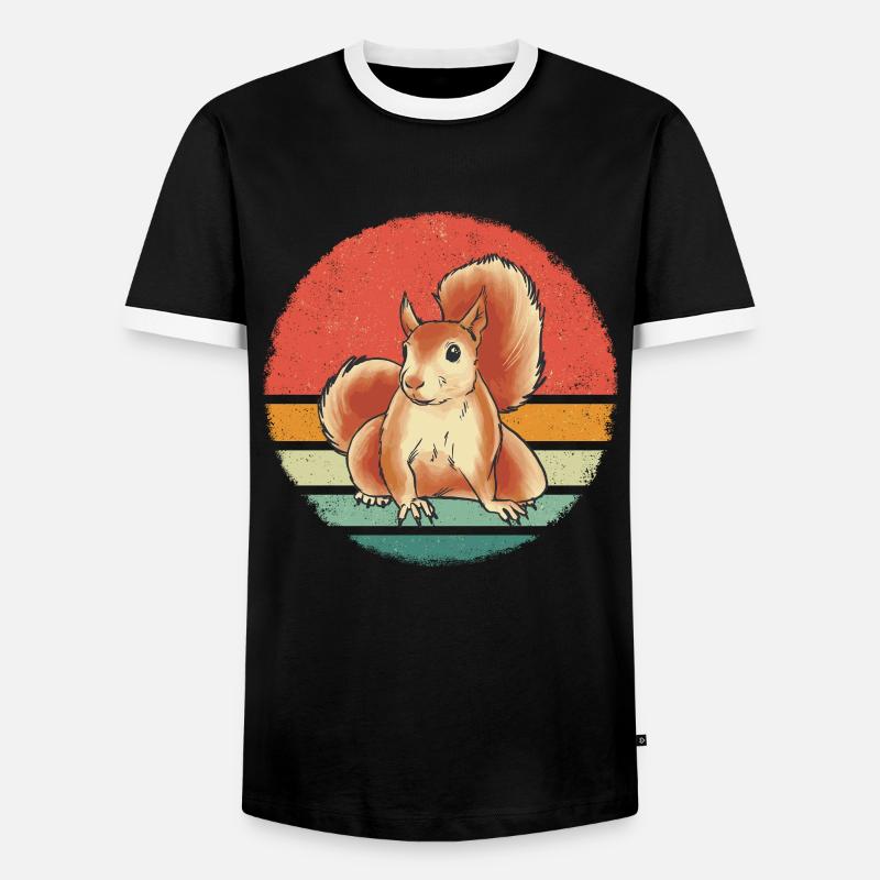 Eichhörnchen Tier - Männer Kontrast-T-Shirt - Schwarz/Weiß