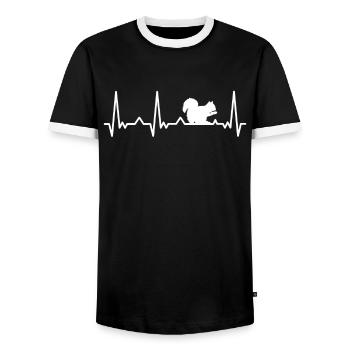 Squirrel Animal - Men's Ringer Shirt - black/white - Front - AI Model Female 172 light (172cm) & AI Model Male 178 light (178cm)