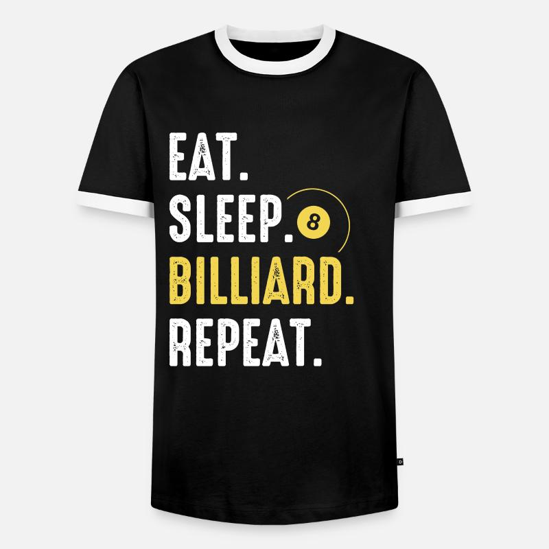 Billard Poolbillard - Männer Kontrast-T-Shirt - Schwarz/Weiß