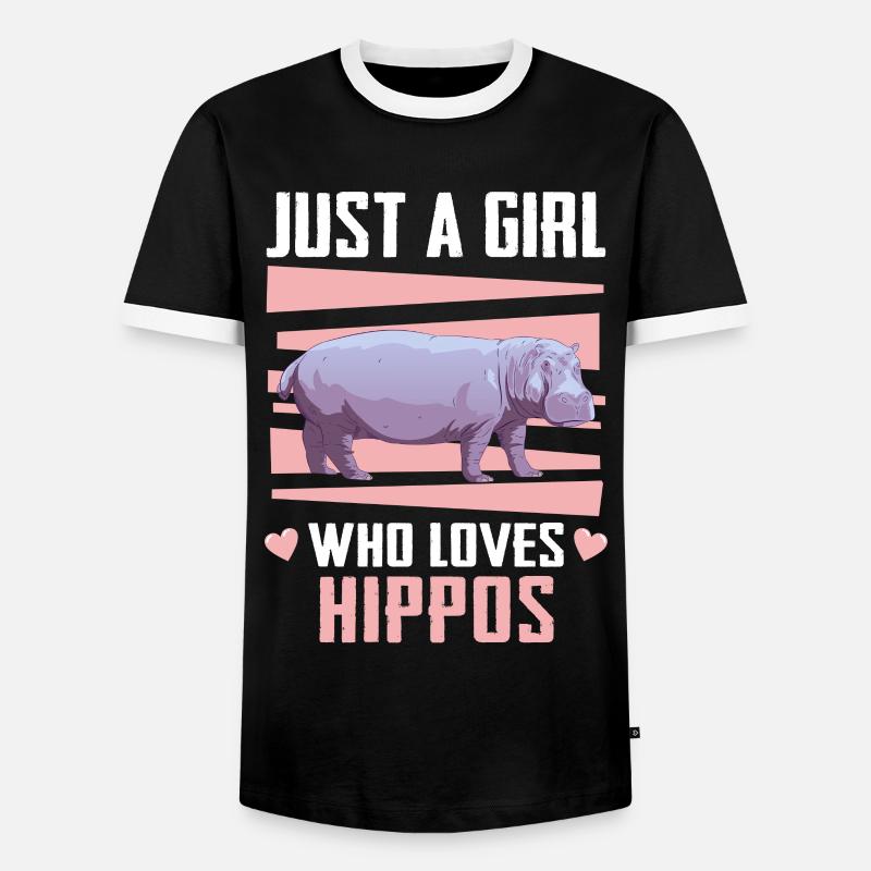 Nilpferd Nilpferde Tier - Männer Kontrast-T-Shirt - Schwarz/Weiß