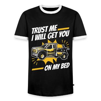 Dépanneuse Dépanneuse - T-shirt contrasté Homme - noir/blanc - Devant - AI Model Female 172 light (172cm) & AI Model Male 178 light (178cm)