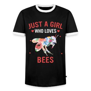Apiculteurs abeilles abeilles abeilles abeilles - T-shirt contrasté Homme - noir/blanc - Devant - AI Model Female 172 light (172cm) & AI Model Male 178 light (178cm)