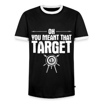 Bogenschießen Archery - Männer Kontrast-T-Shirt - Schwarz/Weiß - Vorne - AI Model Female 172 light (172cm) & AI Model Male 178 light (178cm)