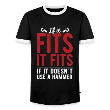 Maschinen-Bediener Maschinenführer Machinist - Männer Kontrast-T-Shirt - Schwarz/Weiß - Vorne - AI Model Female 172 light (172cm) & AI Model Male 178 light (178cm)