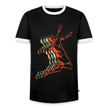 Badminton - Männer Kontrast-T-Shirt - Schwarz/Weiß - Vorne - AI Model Female 172 light (172cm) & AI Model Male 178 light (178cm)