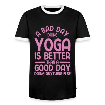 Yogalehrer Spruch Für Yogi Yoga - Männer Kontrast-T-Shirt - Schwarz/Weiß - Vorne - AI Model Female 172 light (172cm) & AI Model Male 178 light (178cm)