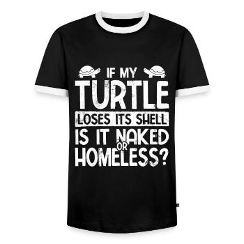 Schildkröten - Männer Kontrast-T-Shirt - Schwarz/Weiß - Vorne - AI Model Female 172 light (172cm) & AI Model Male 178 light (178cm)