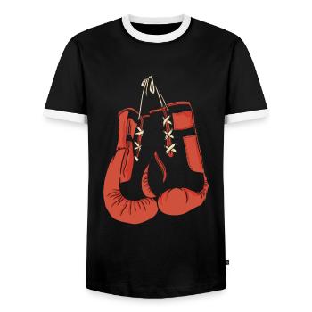 Boxsport Boxing - Männer Kontrast-T-Shirt - Schwarz/Weiß - Vorne - AI Model Female 172 light (172cm) & AI Model Male 178 light (178cm)
