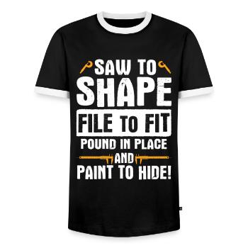 Maschinen-Bediener Maschinenführer Machinist - Männer Kontrast-T-Shirt - Schwarz/Weiß - Vorne - AI Model Female 172 light (172cm) & AI Model Male 178 light (178cm)
