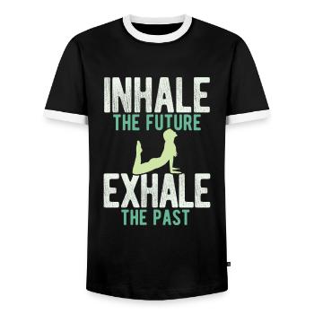 Yogalehrer Spruch Für Yogi Yoga - Männer Kontrast-T-Shirt - Schwarz/Weiß - Vorne - AI Model Female 172 light (172cm) & AI Model Male 178 light (178cm)