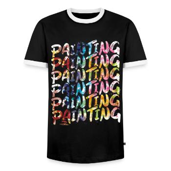 Maler Zeichner für Künstler - Männer Kontrast-T-Shirt - Schwarz/Weiß - Vorne - AI Model Female 172 light (172cm) & AI Model Male 178 light (178cm)