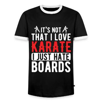 Japanischer Kampfsport Karate - Männer Kontrast-T-Shirt - Schwarz/Weiß - Vorne - AI Model Female 172 light (172cm) & AI Model Male 178 light (178cm)