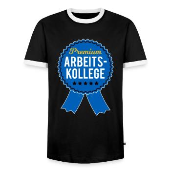 Bester Arbeitskollege Orden Geschenk Herren Lustig - Männer Kontrast-T-Shirt - Schwarz/Weiß - Vorne - AI Model Female 172 light (172cm) & AI Model Male 178 light (178cm)