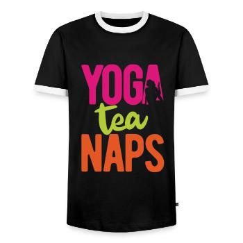 Yogalehrer Spruch Für Yogi Yoga - Männer Kontrast-T-Shirt - Schwarz/Weiß - Vorne - AI Model Female 172 light (172cm) & AI Model Male 178 light (178cm)