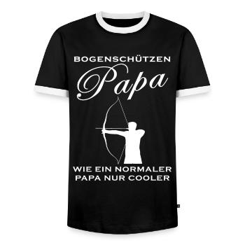 Bogenschießen Bogenschützen Papa Spruch Geschenk - Männer Kontrast-T-Shirt - Schwarz/Weiß - Vorne - AI Model Female 172 light (172cm) & AI Model Male 178 light (178cm)