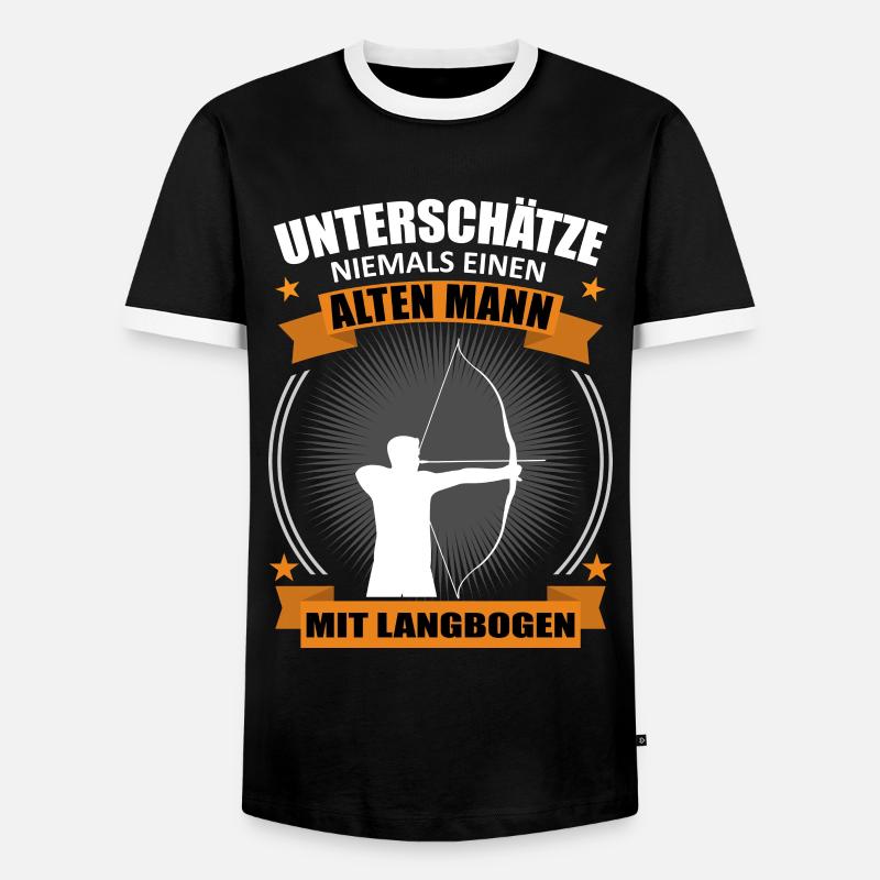 Bogenschießen Alter Mann Spruch Geschenk - Männer Kontrast-T-Shirt - Schwarz/Weiß