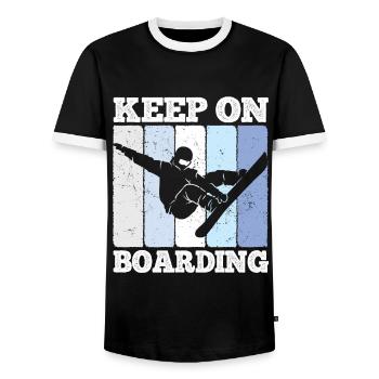 Snowboard Spruch für Snowboarder - Männer Kontrast-T-Shirt - Schwarz/Weiß - Vorne - AI Model Female 172 light (172cm) & AI Model Male 178 light (178cm)