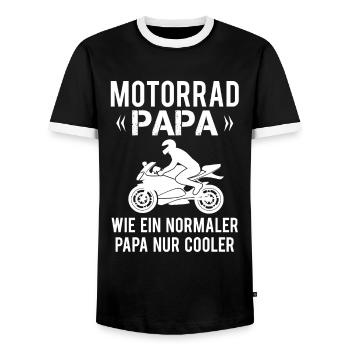 Motorradfahrer Motorrad Papa Spruch Geschenk - Männer Kontrast-T-Shirt - Schwarz/Weiß - Vorne - AI Model Female 172 light (172cm) & AI Model Male 178 light (178cm)