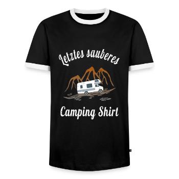 Camping Wohnmobil lustiges Geschenk - Männer Kontrast-T-Shirt - Schwarz/Weiß - Vorne - AI Model Female 172 light (172cm) & AI Model Male 178 light (178cm)
