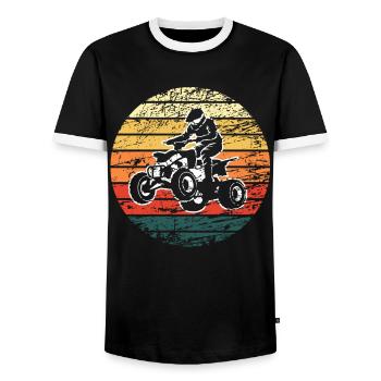 Quad Driver Off-road Off-road Vehicle Gift - Men's Ringer Shirt - black/white - Front - AI Model Female 172 light (172cm) & AI Model Male 178 light (178cm)