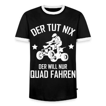 Quad Fahrer Spruch Geländefahrzeug Geschenk - Männer Kontrast-T-Shirt - Schwarz/Weiß - Vorne - AI Model Female 172 light (172cm) & AI Model Male 178 light (178cm)