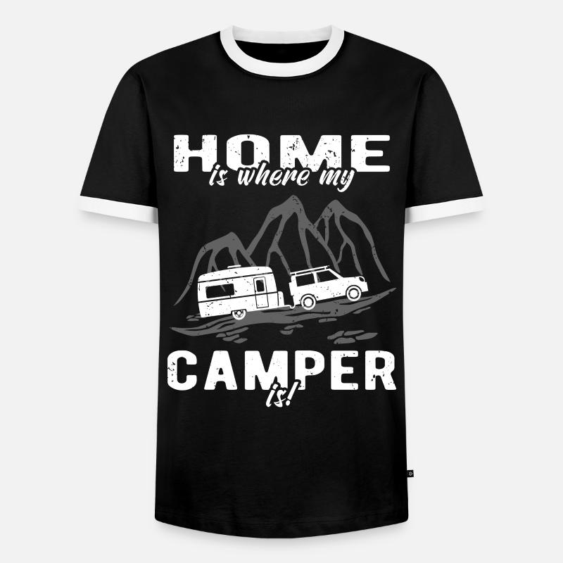 Camping Caravan Caravan Owners - Men's Ringer Shirt - black/white