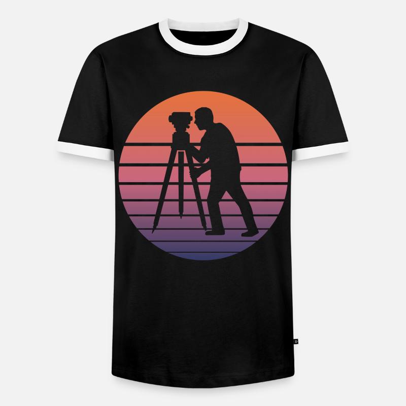 Vermessungstechniker Vermesser Retro Geschenk - Männer Kontrast-T-Shirt - Schwarz/Weiß