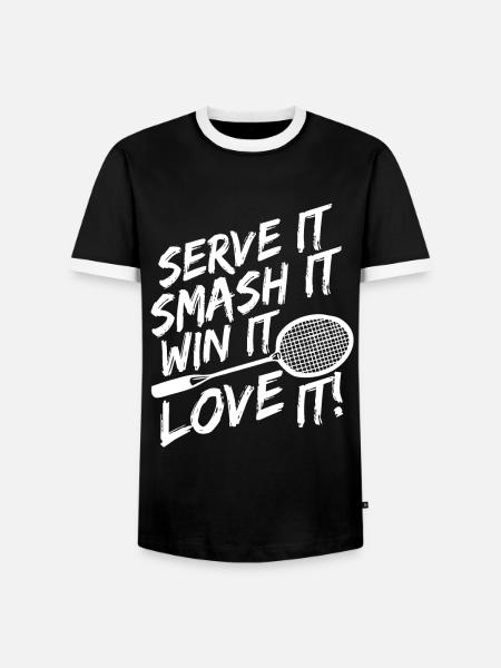 Badminton - Männer Kontrast-T-Shirt - Schwarz/Weiß