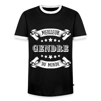 meilleur gendre du monde humour beau fils cadeau - T-shirt contrasté Homme - noir/blanc - Devant - AI Model Female 172 light (172cm) & AI Model Male 178 light (178cm)