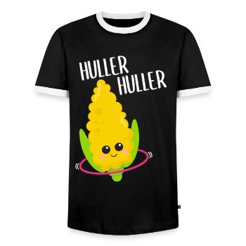 Kawaii Corn Hulahooping Cadeau - T-shirt contrasté Homme - noir/blanc - Devant - AI Model Female 172 light (172cm) & AI Model Male 178 light (178cm)