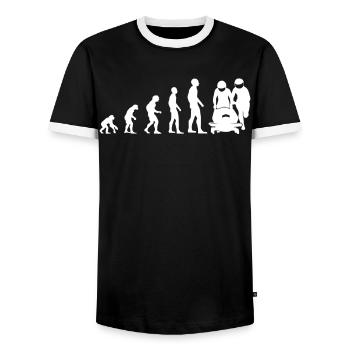 Bobsleigh Evolution Bobsleighing Bobsleigh Gift - Men's Ringer Shirt - black/white - Front - AI Model Female 172 light (172cm) & AI Model Male 178 light (178cm)
